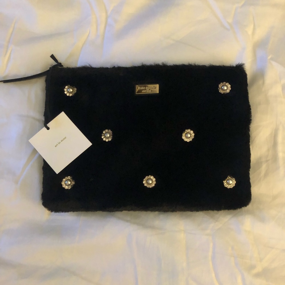 Kate ♠️ Spade Fur Clutch - Black